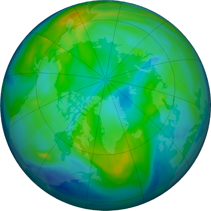 Arctic ozone map for 11 November 2022
